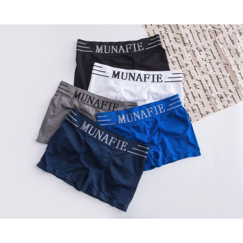 Sét 5 Quần Lót Nam Munafie Nhật Bản Kháng Khuẩn, Khử Mùi, Không Phai Màu, Không Bai Nhão, Free Size: 50-80kg