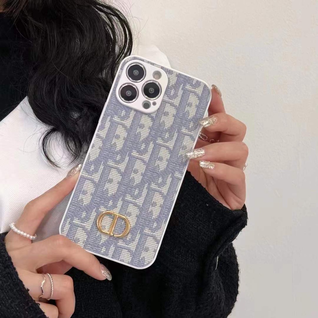 Ốp điện thoại thêu logo DIOR thích hợp cho IPHONE 13 Pro Max I13 13PRO 11 Pro Max 12 Pro Max X Xs Max 7plus 8plus