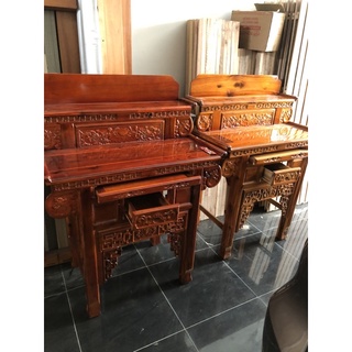 Bàn cúng & tủ thờ tràm ngang 1m07