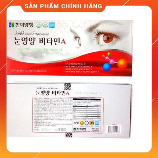 Viên Bổ Mắt Hàn Quốc Health of eye Bổ Sung Vitamin A, Hộp 120 Viên