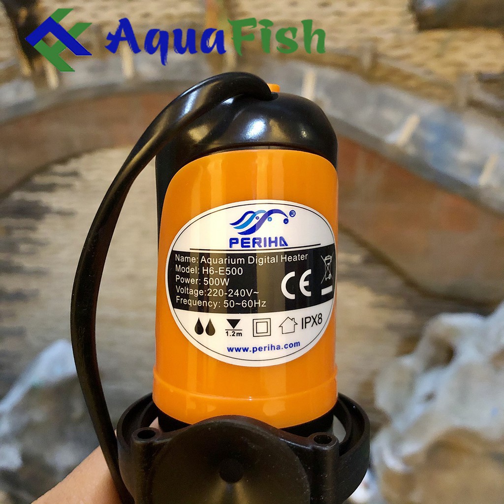 Sưởi Bể Cá Periha H6-E 300w, 500w (Sưởi thủy tinh cao cấp dùng cho bể cá trong nhà)