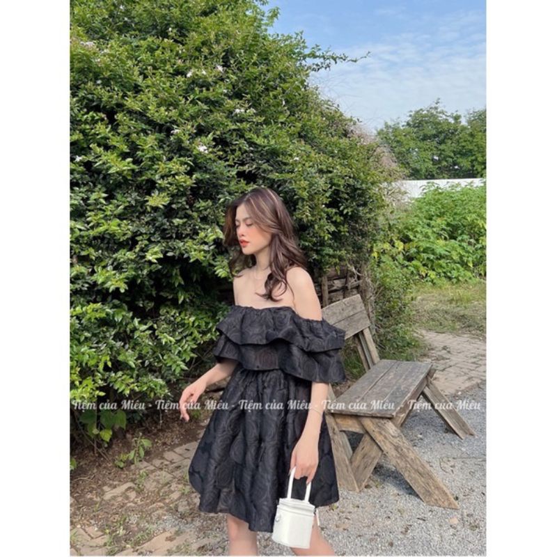 💢Váy trễ vai tơ hoa bánh bèo xinhh dã mannn🌸🌸🌸