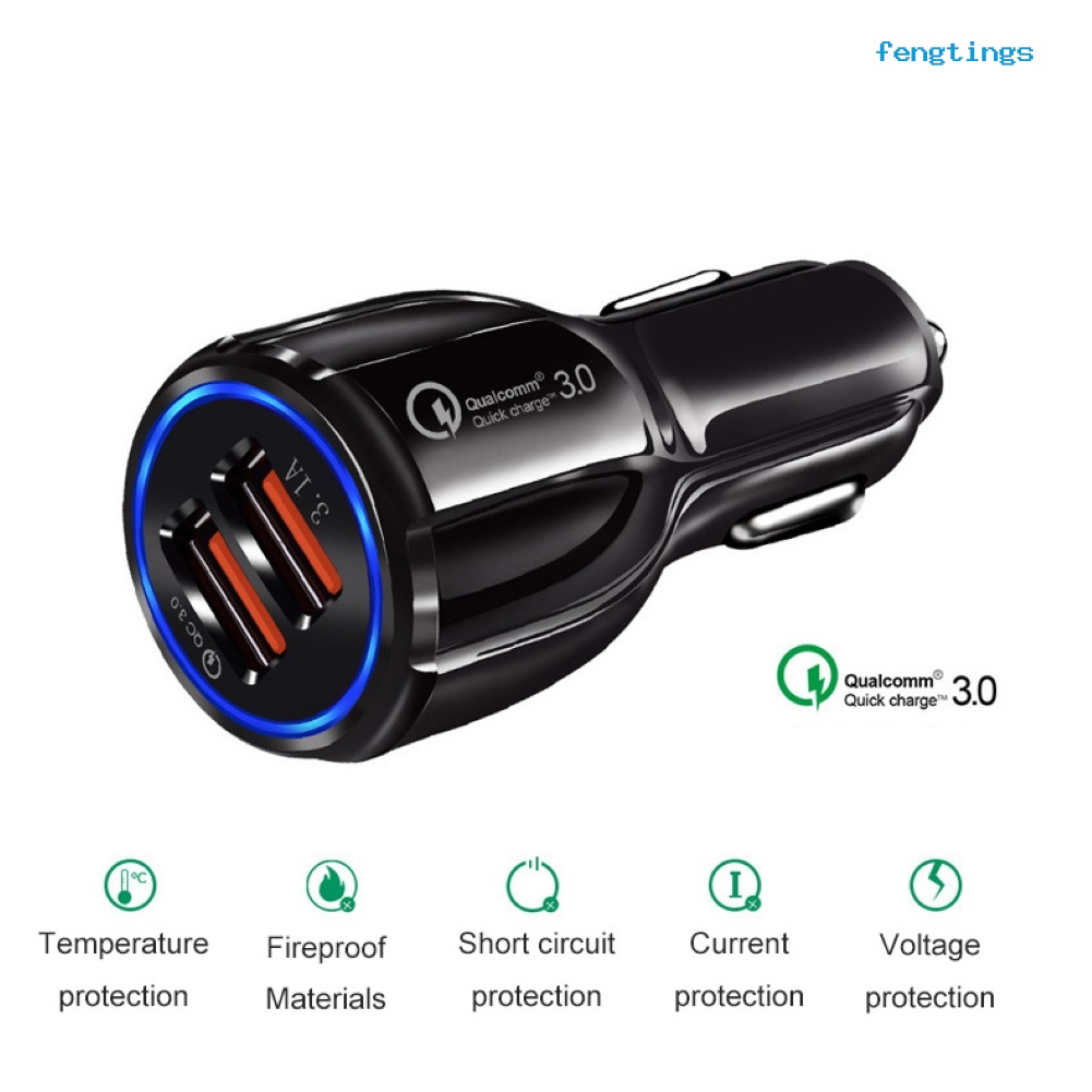 Cốc Sạc Nhanh QC 3.0 Hai Cổng USB 3.4A Cho Xe Hơi
