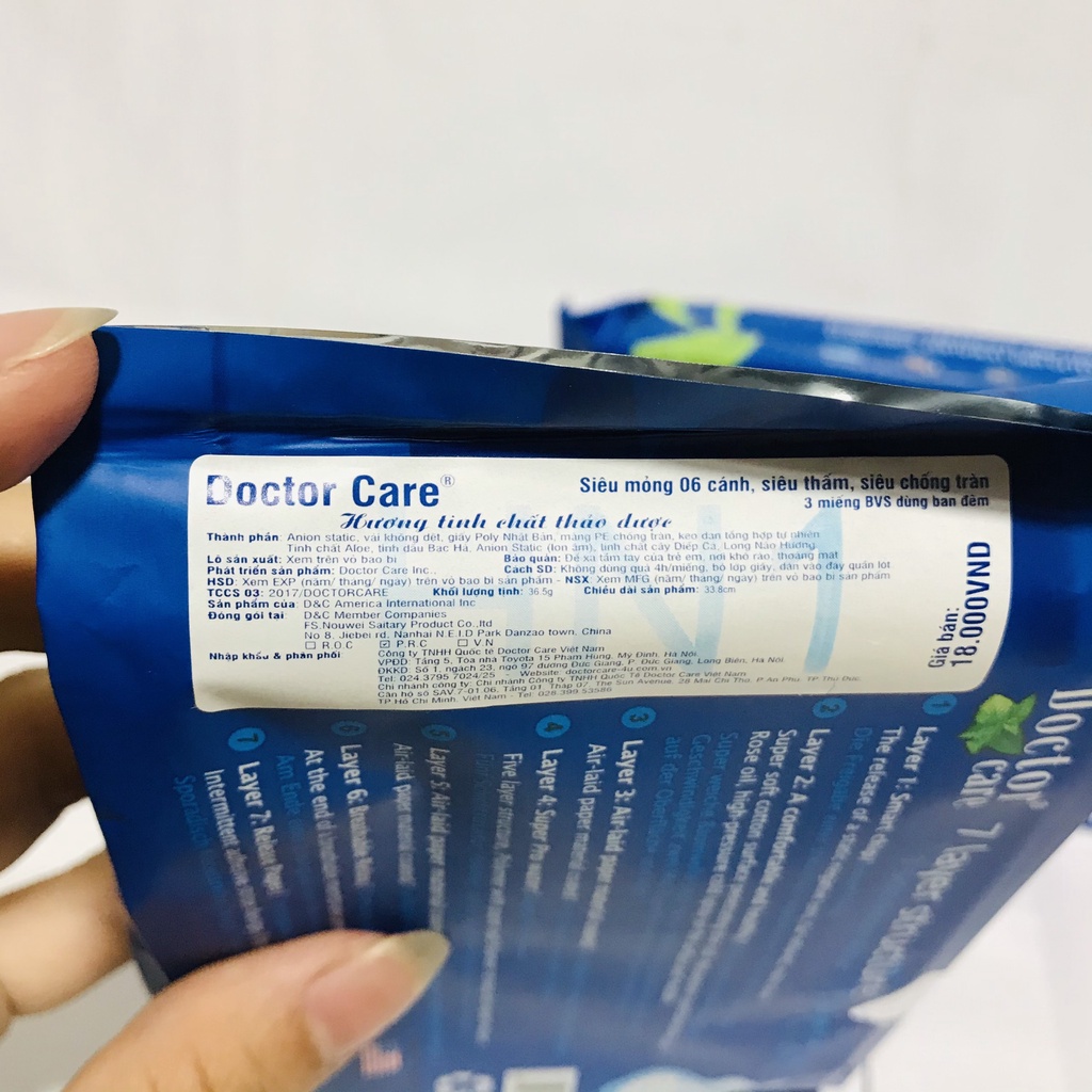 Băng vệ sinh thảo dược Doctor Care ban đêm 33.8cm