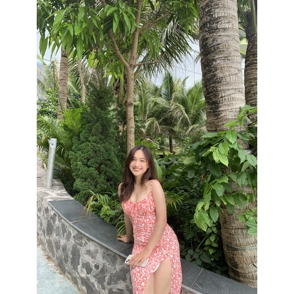 OHARA DRESS - Váy hai dây hoa nhí dáng dài xẻ tà