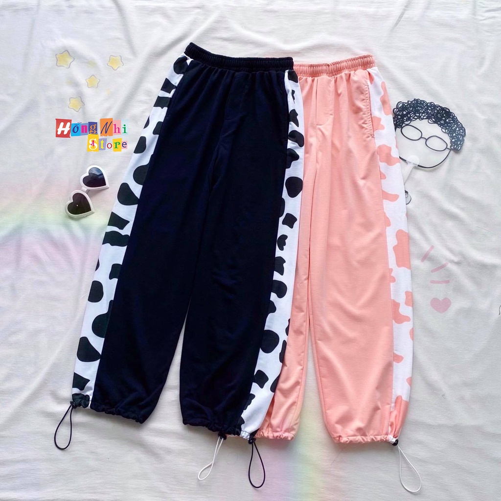 Quần Jogger Line Ulzzang Unisex Jogger Phối Sọc In Hình Dây Rút Lai Ống Rộng - MM
