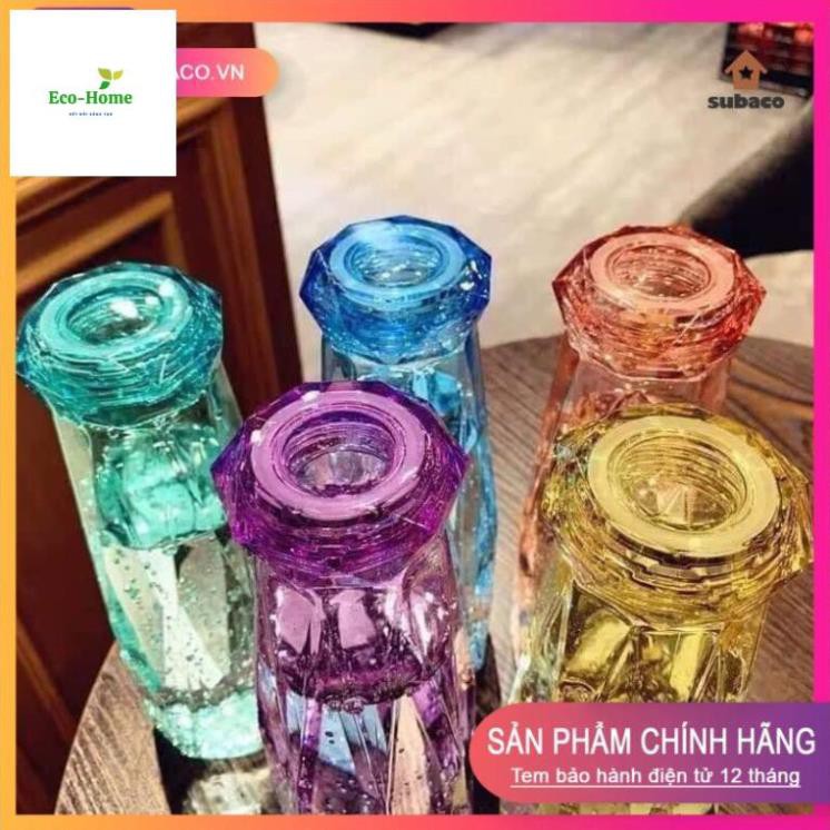 HOTTREND Bình Nước Thủy Tinh Kim Cương Crank Cup EcoHome đẹp long lanh