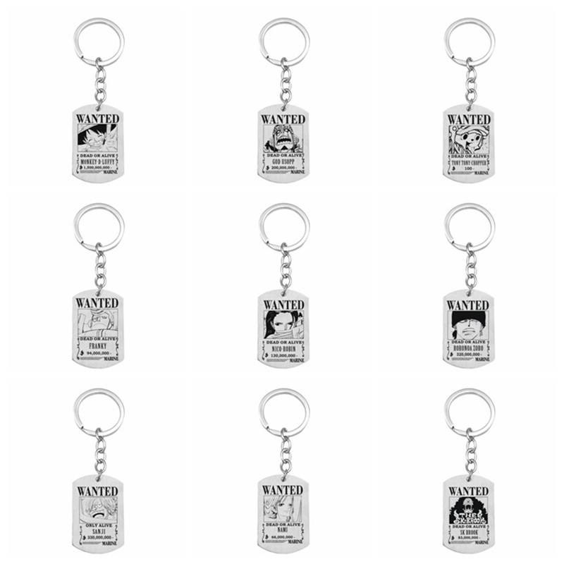 Móc khóa hình các nhân vật trong One Piece Luffy 1.5 bằng thép không gỉ