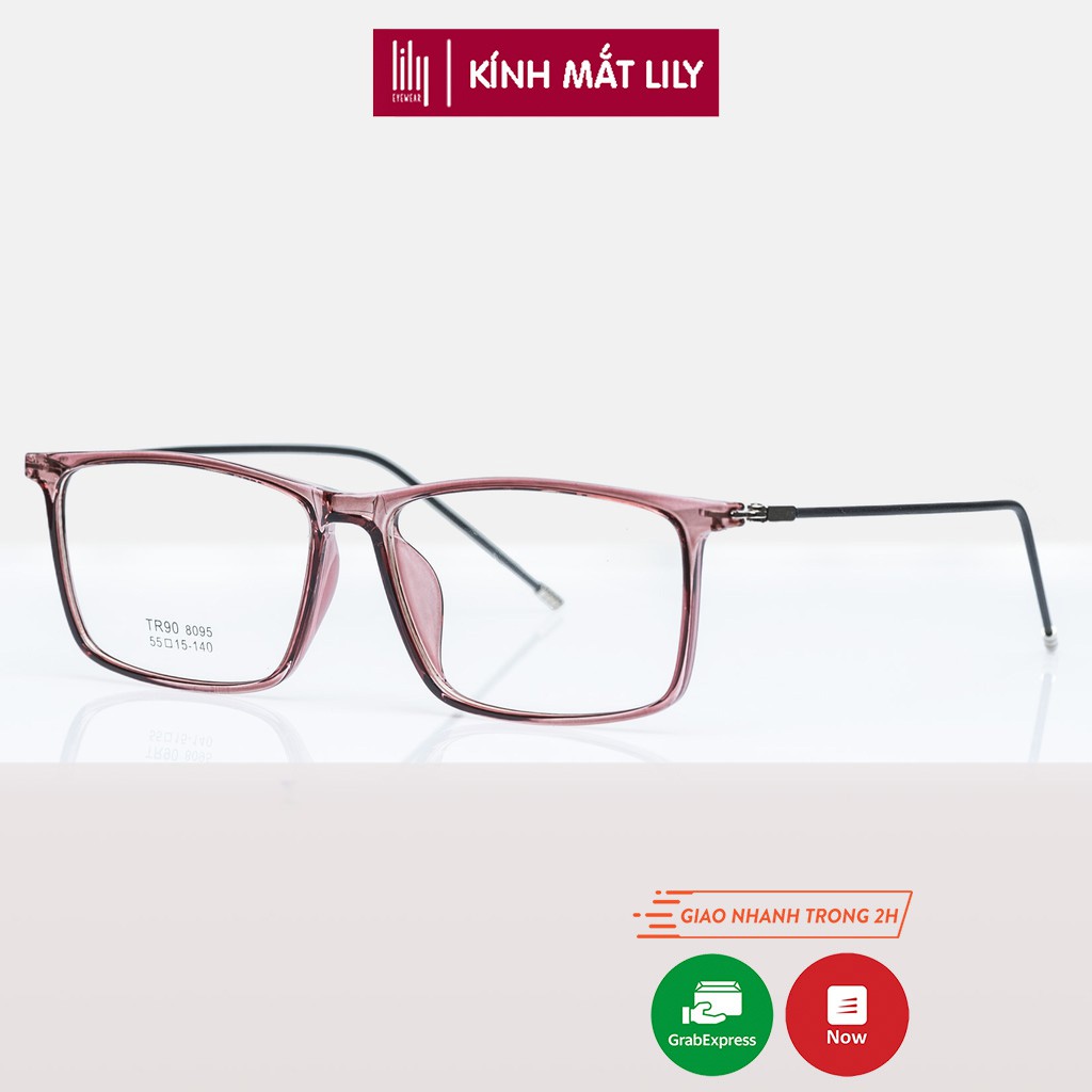 Gọng kính mảnh nam nữ Lilyeyewear nhựa dẻo, mắt vuông, nhiều màu - Y8095