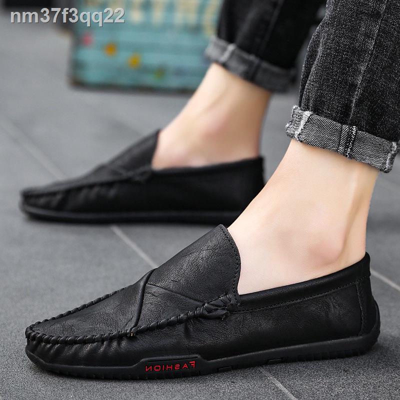 ▽℗♈Giày tây nam xu hướng mùa hè 2021 mới Phiên bản Hàn Quốc của hoang dã phong cách lười một chân kiểu Anh