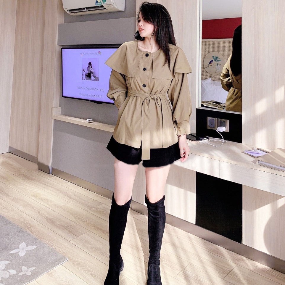 🌸ÁO KHOÁC KAKI CÚC ĐEN - CHẤT LIỆU CAO CẤP - MÀU NÂU NHẠT | BigBuy360 - bigbuy360.vn