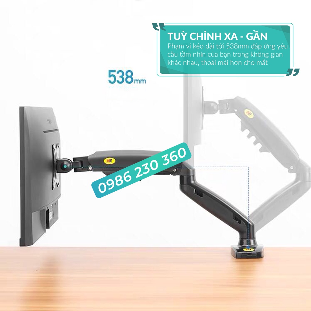 Giá Treo Màn Hình NB-F80 Phiên Bản 2022 - Tương Thích Màn 17-30 Inch - Tải Trọng 9Kg