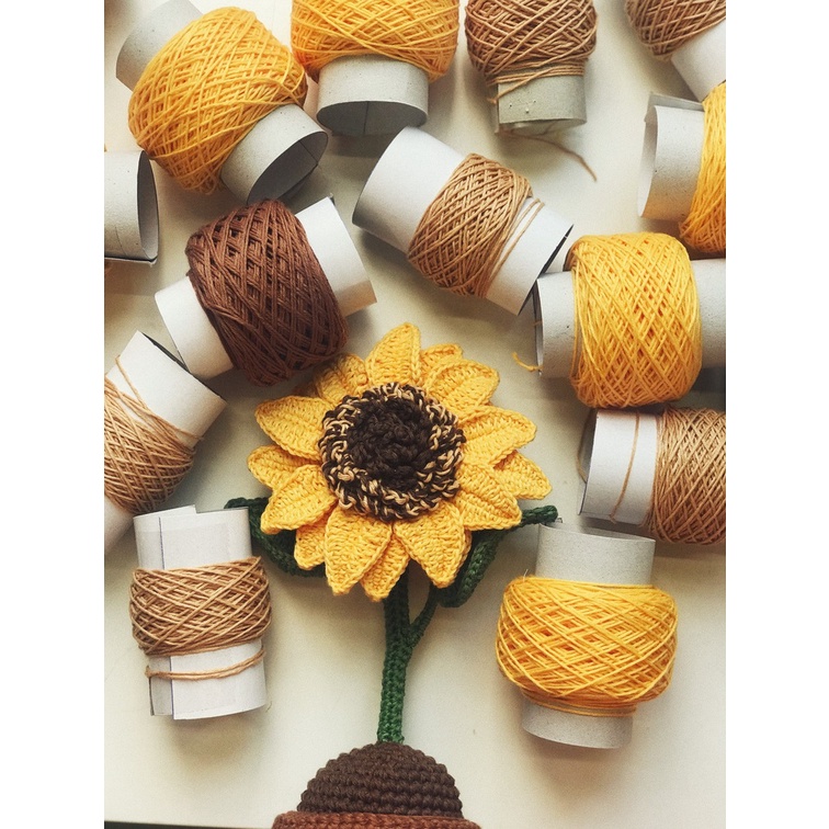 Set nguyên liệu móc len Hoa Hướng Dương 01