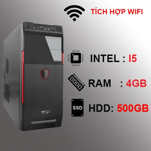 Máy tính để bàn Wifi Detek - Intel I5 3470 / 3570 RAM 4Gb HDD 500Gb Model : V0025