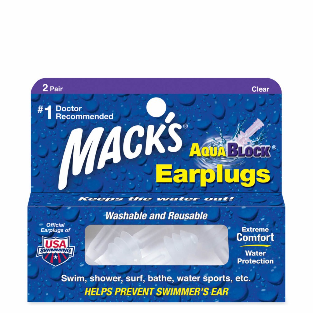 Bộ 2 đôi nút bịt tai chống nước dùng cho bơi lội Aqua Block thương hiệu Mack's (USA)