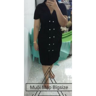 Đầm Cổ Vest 2 Hàng Nút Bigsize