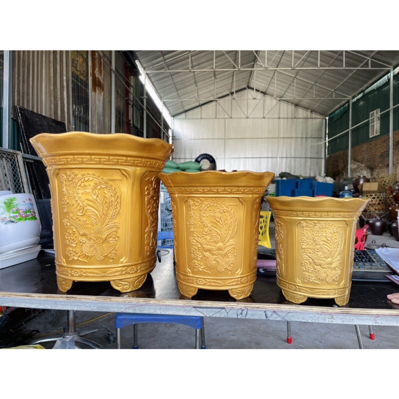 Chậu trồng cây hoa, cây cảnh TRÒN TỨ QUÝ đủ màu - đủ size siêu siêu đẹp, hàng sẵn kho ạ