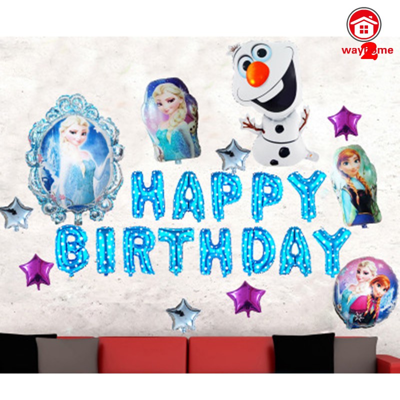 Bong Bóng Trang Trí Tiệc Sinh Nhật Hình Elsa / Oalf / Anna Trong Phim Frozen