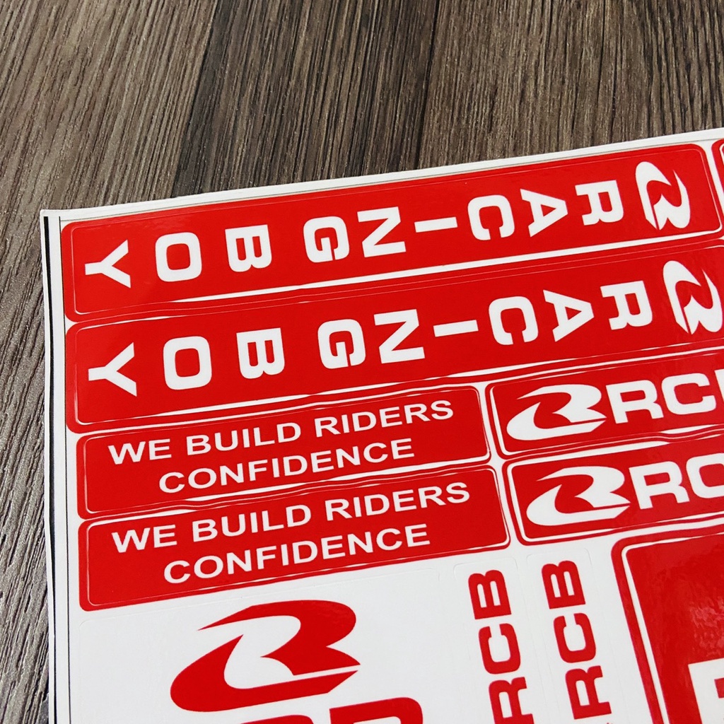 Bộ tem chủ dề RCB, RACING BOY dán trang trí xe máy, nón bảo hiểm, máy tính chất liệu PVC chống nước