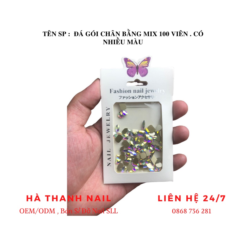 Đá Khối Chân Bằng Mix Size Mix MẫuTúi 100 Viên , Đá Hình Chân Bằng Gói 100 Viên