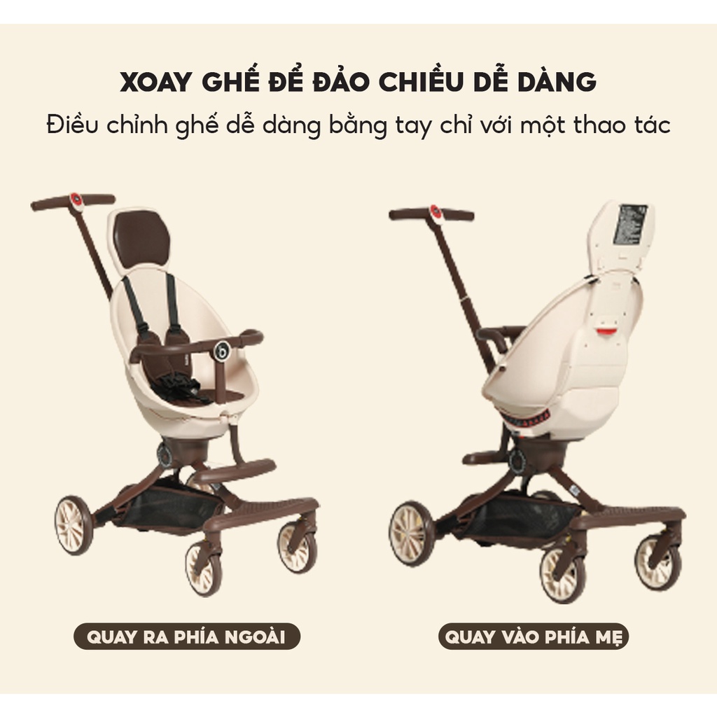 Xe đẩy gấp gọn 2 chiều Baobaohao V18 mẫu mới thông minh cho bé đi chơi đi du lịch  hàng chính hãng Bảo hành 12 tháng