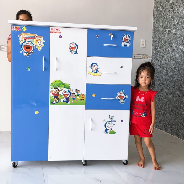 Tủ quần áo nhựa cho bé - Tặng 1 hình dán ngộ nghĩnh