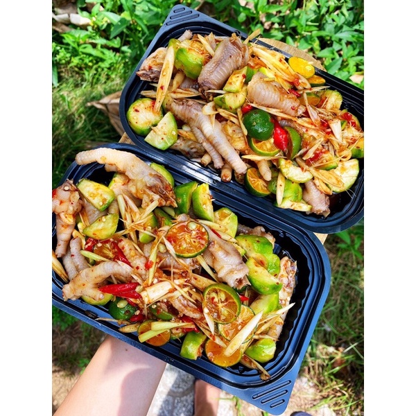 15 Hộp nhựa đế đen HT-17 đựng cơm, bánh loại 1 ngăn hàng chuẩn công ty