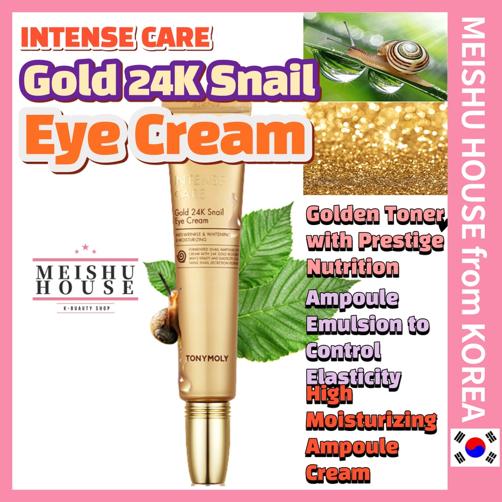 TONYMOLY (Hàng Mới Về) Kem Dưỡng Da Mắt Chiết Xuất Ốc Sên Vàng 24k 30ml Chống Nếp Nhăn Và Làm Trắng Da
