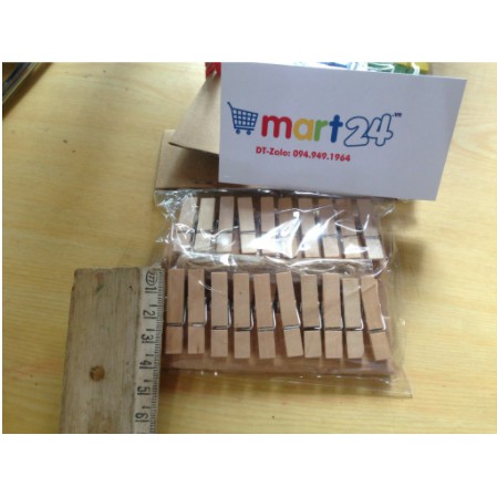 Kẹp gỗ 20 cái kèm 1 mét dây thừng