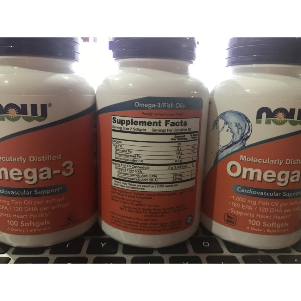 Omega 3 Bổ Sung Giúp Đep Da Chống Lão Hóa Sáng Mắt Dầu Cá Omega3 Fish Oil NOW Omega 3