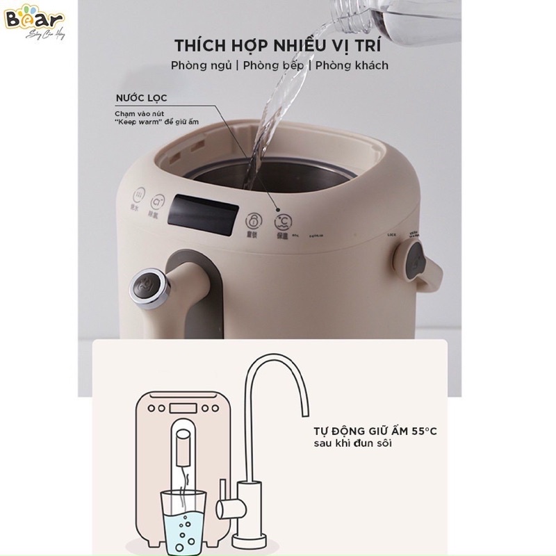 Bình thuỷ điện Bear 3L thông minh 11 mức nhiệt