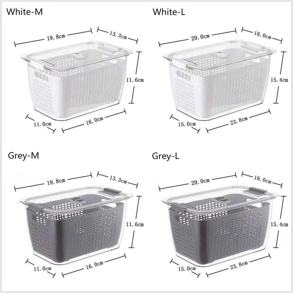 KUNHEV Mẫu Đơn Hộp Đựng Trái Cây / Rau Củ Quả Trong Tủ Lạnh Có Thể Phân Loại Chống Ẩm Thiết Kế Đơn Giản Tươi Mới Dành Cho