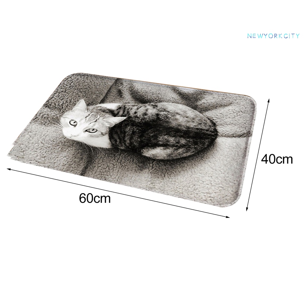 Thảm lót sàn Chống Trượt Họa Tiết Chó Mèo 3D Dễ Thương