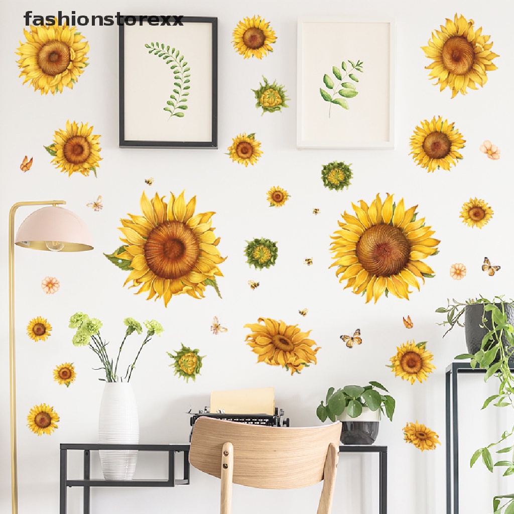Giấy Dán Tường Vinyl Hình Hoa Hướng Dương DIY Trang Trí Nhà Cửa