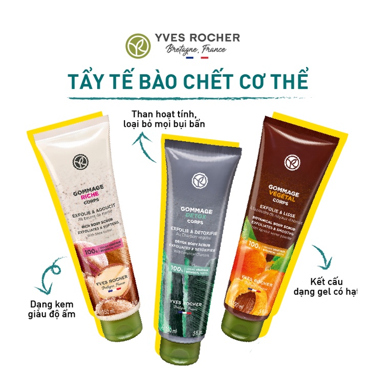 [CHÍNH HÃNG] Tẩy Tế Bào Chết Toàn Thân Yves Rocher Body Scrub 150ml PHÁP