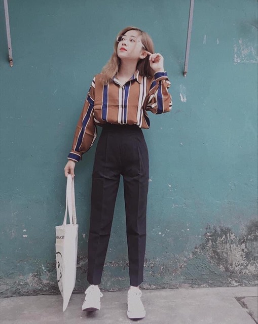 QUẦN TÂY LƯNG CAO PHỐI THUN SAU ( dây kéo bên ) | BigBuy360 - bigbuy360.vn