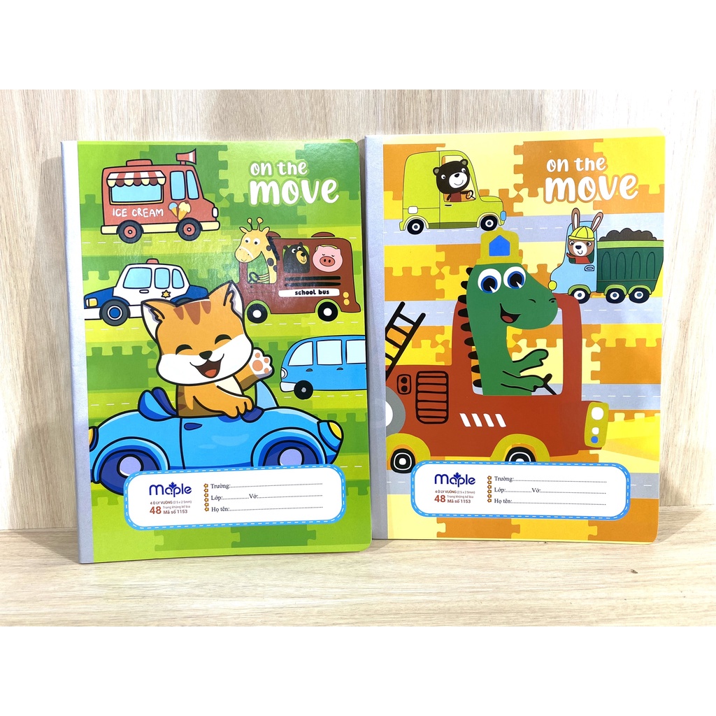Vở 4 Ô ly Mc.ple 48 trang ON THE MOVE chống lóa ĐL 100gsm, độ tráng 82%- 1153