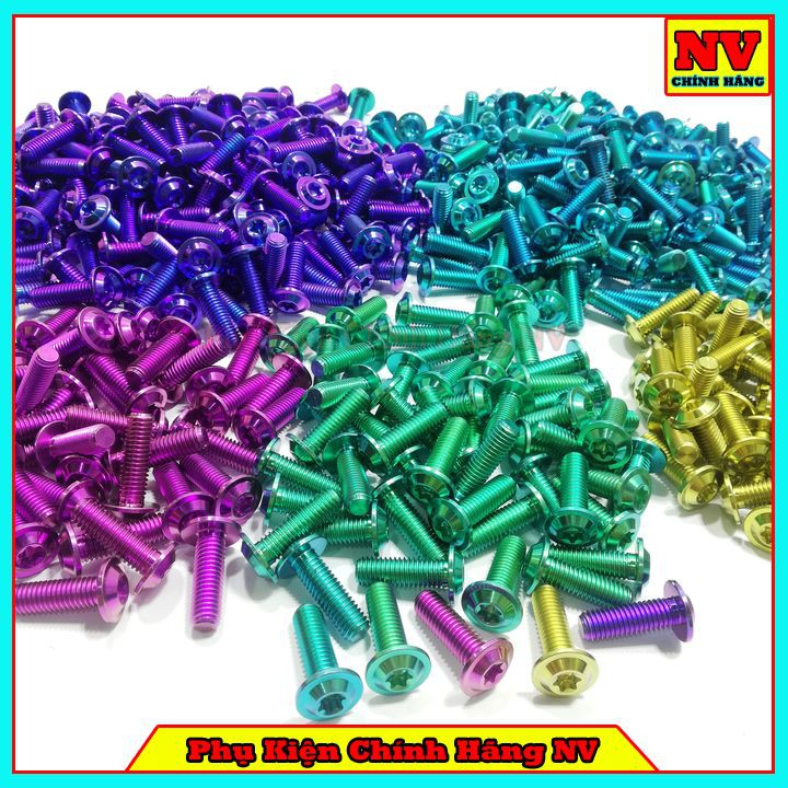 Ốc Đĩa Titan Gr5 8Li25 Đầu Dù Mỏng Gắn Được Hầu Hết Các Xe