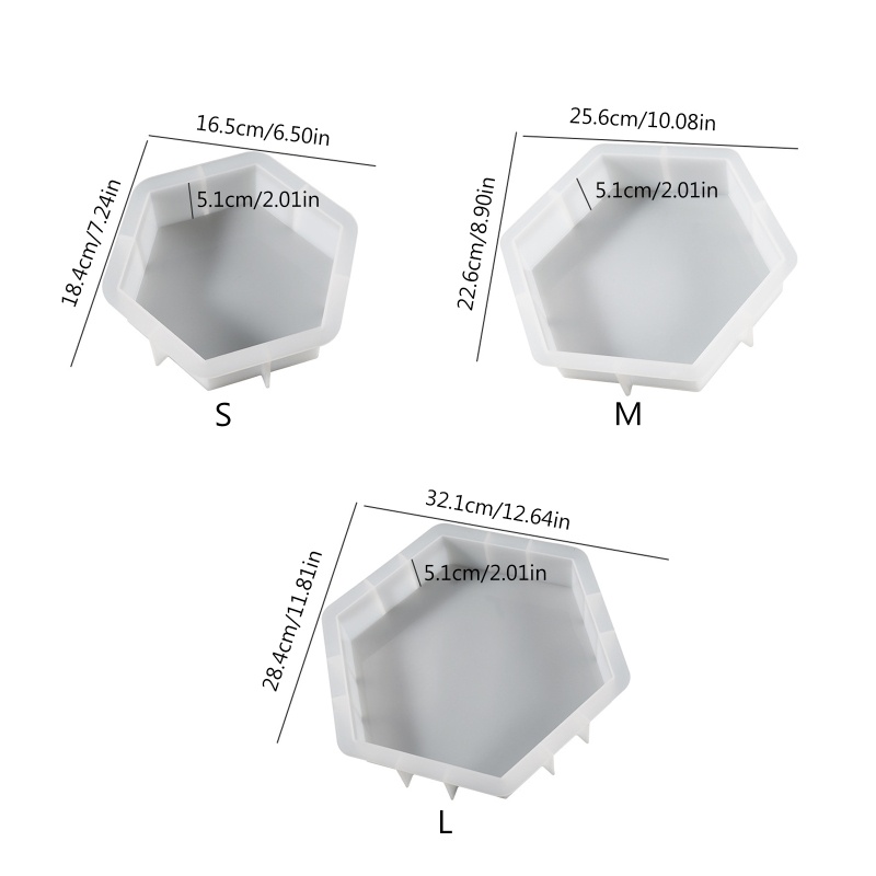 Khuôn Silicone Hình Lục Giác Làm Hoa Để Bàn Trang Trí