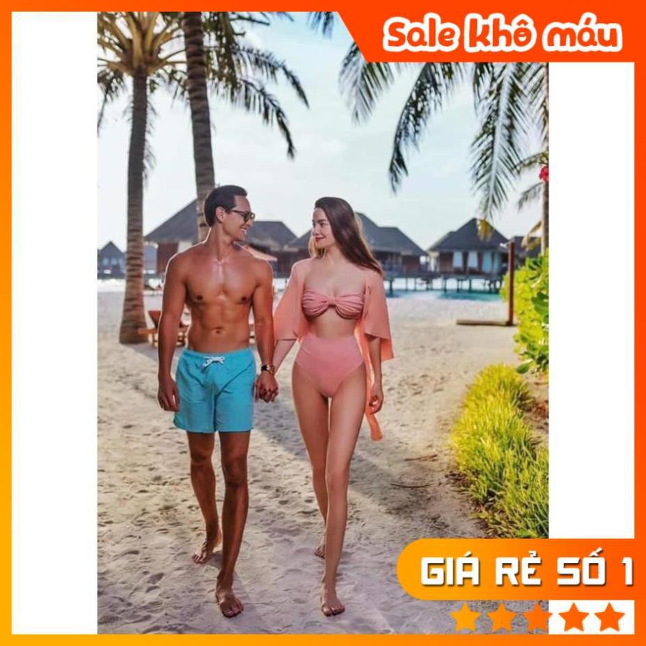Set 3 chi tiết bikini Hồ Ngọc Hà màu cam sang chảnh - ảnh thật shop chụp