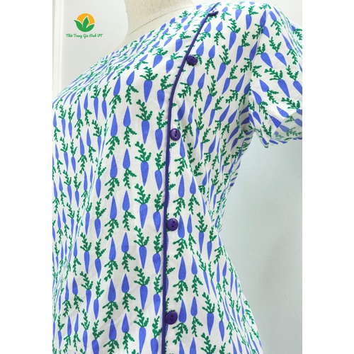 Bộ cotton quần dài áo cộc nữ Việt Thắng B48.2002 - Thời trang gia đình VT