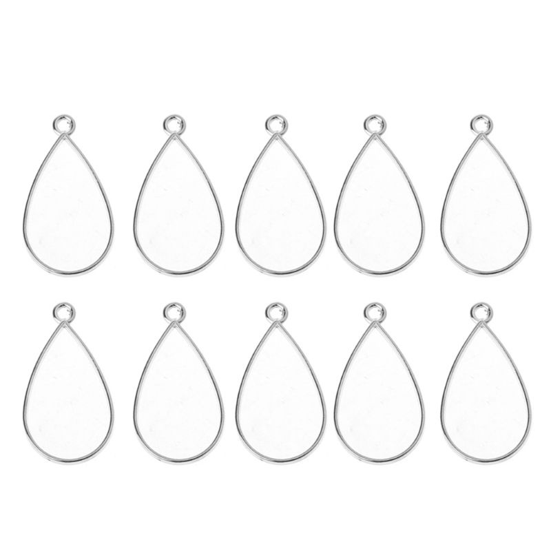 Set 10 Mặt Dây Chuyền Hình Vuông Rỗng Bằng Resin DIY