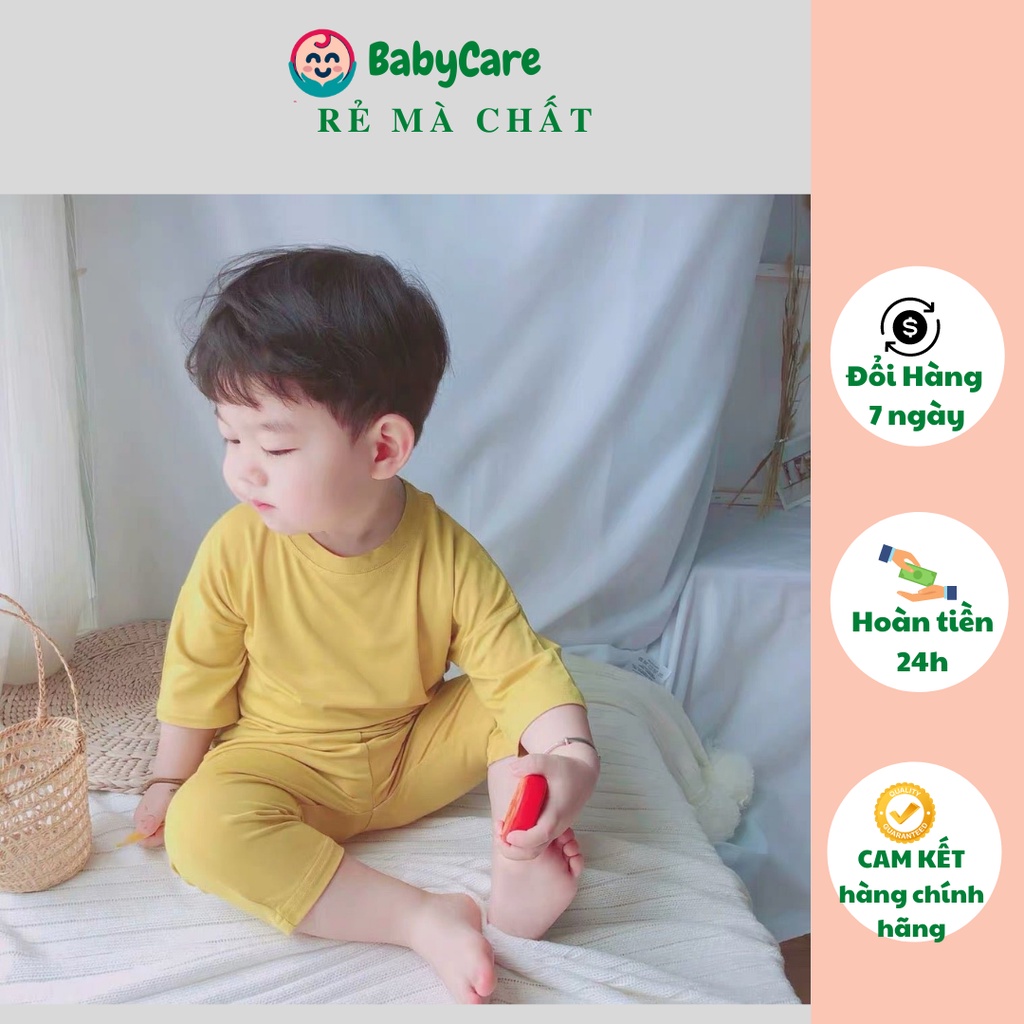 Bộ Dài Tay THUN LẠNH MINKY MOM Viền Lửng ống rộng Cho Bé, Bộ quần áo dài tay cho bé trai bé gái từ 5-18kg