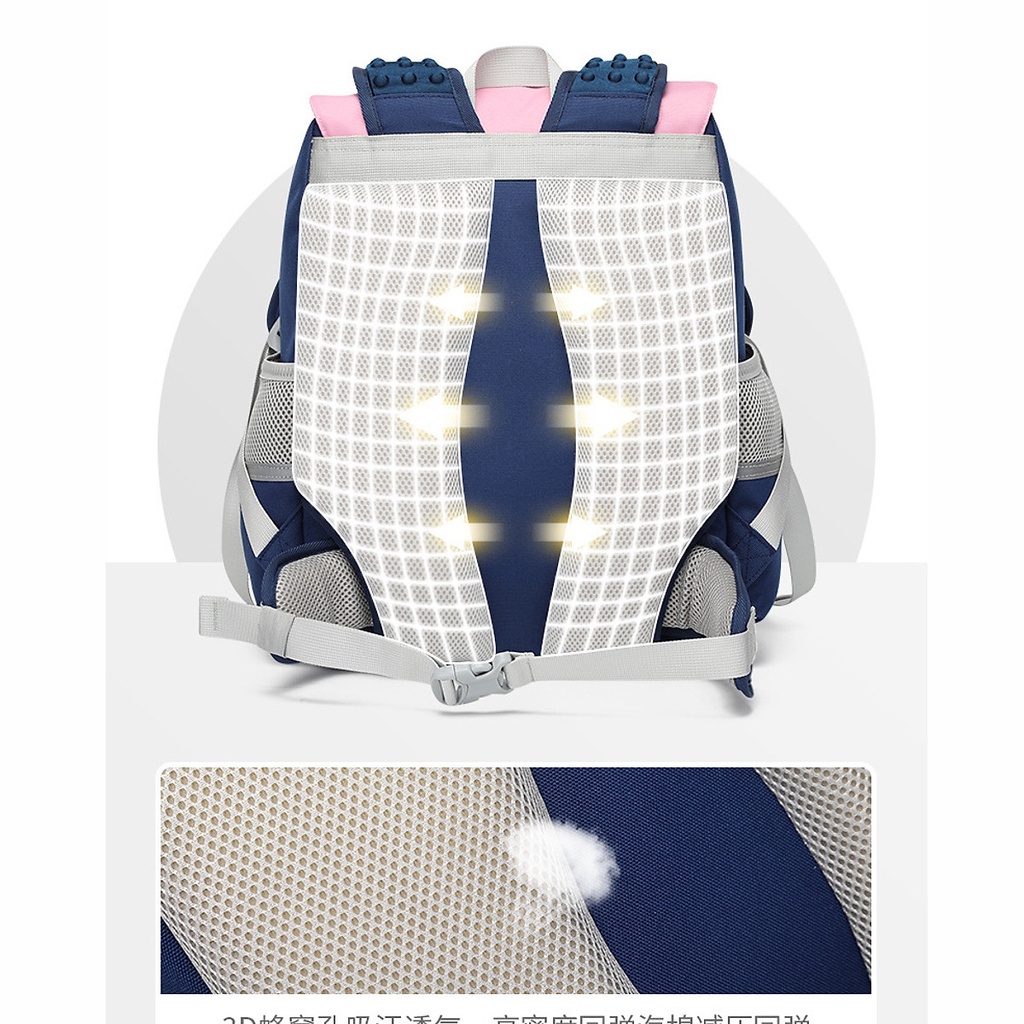 Ba lô học sinh cấp 1 và cấp 2 siêu nhẹ chống gù chống nước cao cấp phong cách châu âu - BEE GEE HS1037