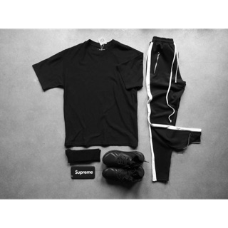 Combo áo oversize và quần Track Pants( ảnh thật)