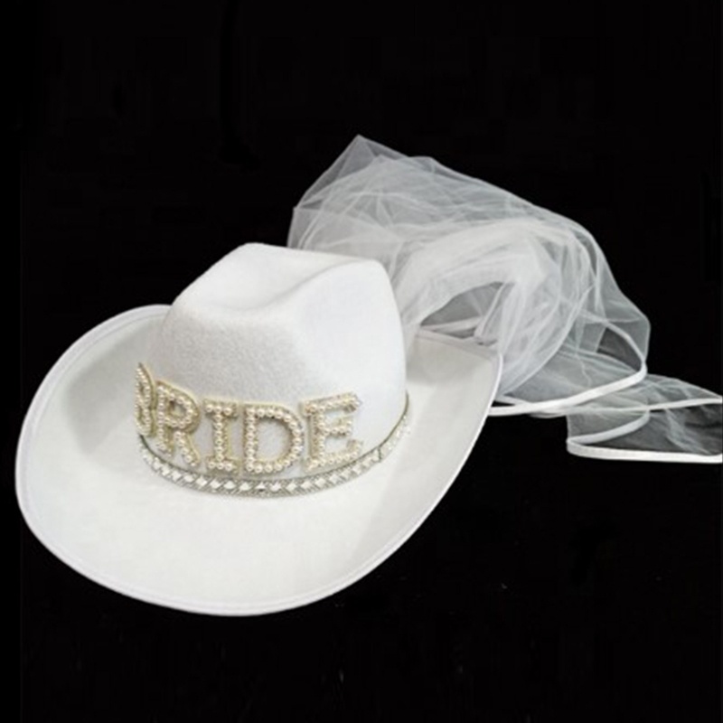 Mũ Vành Rộng Thoải Mái Phong Cách Phương Tây Sáng Tạo Cho Cô Dâu Chú Rể