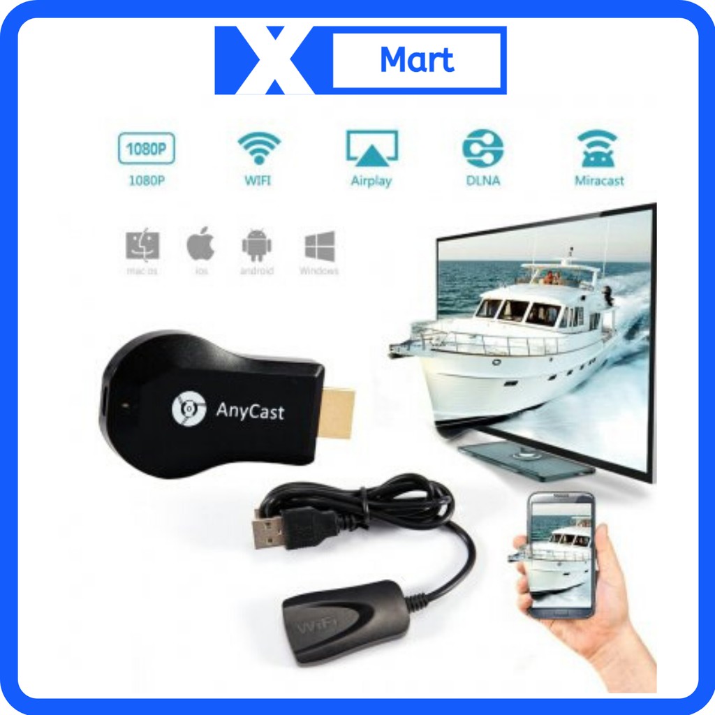 HDMI không dây 1080p Anycast M4 Plus truyền hình ảnh âm thanh lên tivi