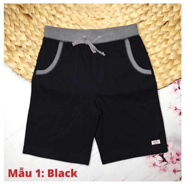 Quần short cotton cho bé trai từ 15-48kg. Thun cotton thoáng khí- Tomchuakids