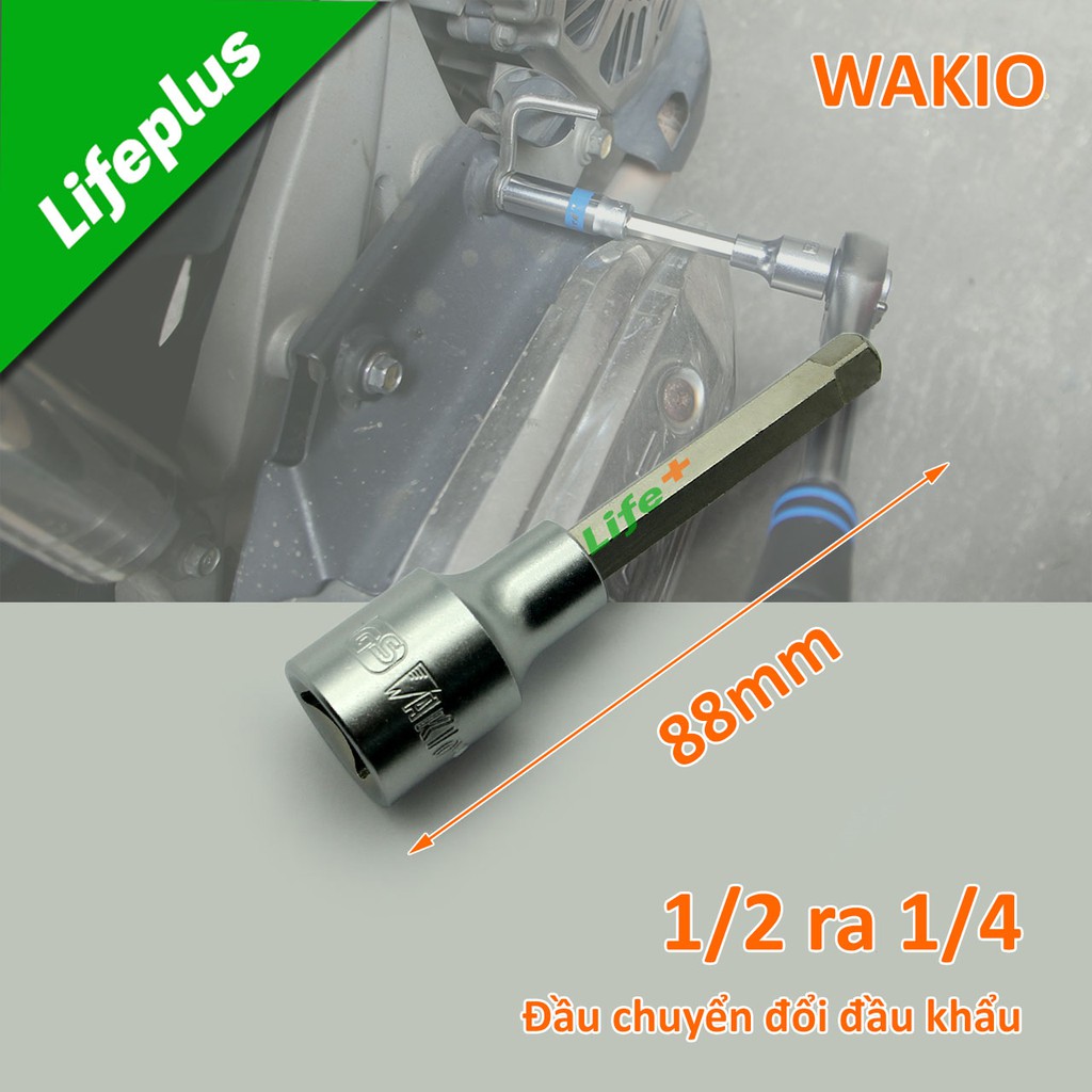 Đầu chuyển đổi cỡ khẩu 1/2 ra 1/4 Wakio loại dài