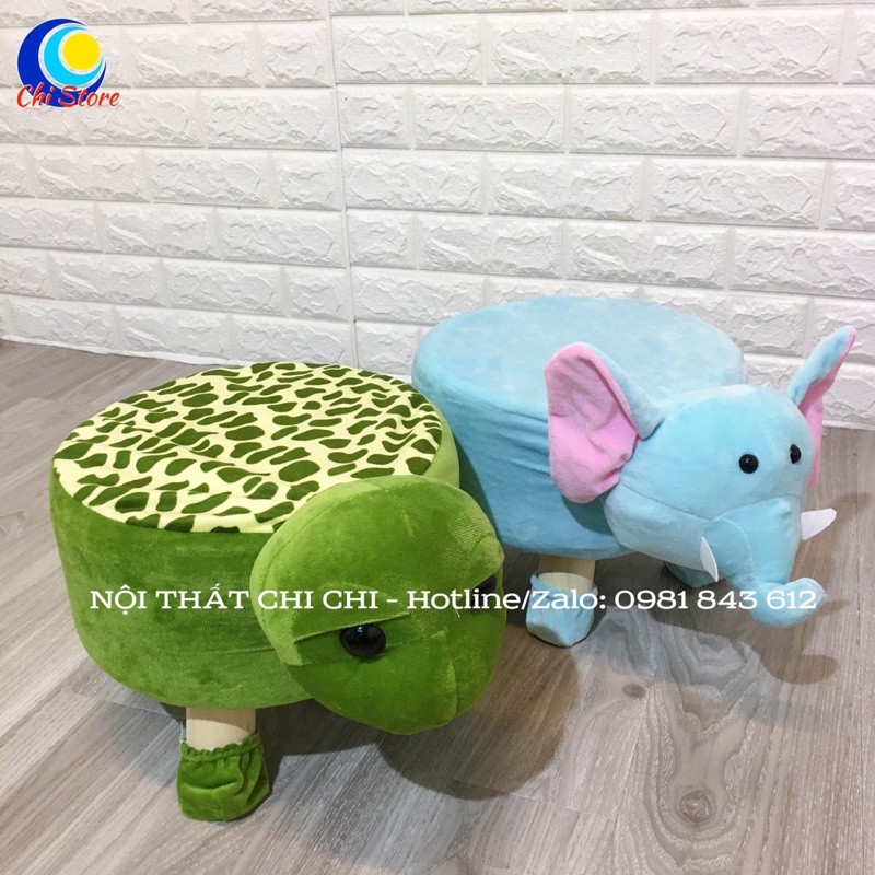 Ghế Đôn Ngồi Cho Bé Hình Thú 23x29cm Chân Gỗ Đáng Yêu